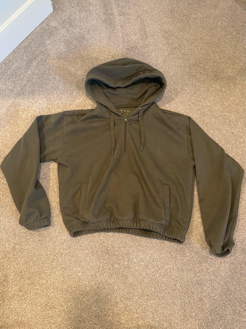 Tesla Olive Hooded Sweatshirt for Women